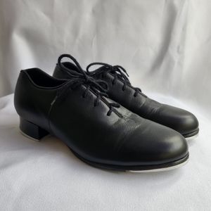 Block Ladies Audeo Jazz Tap Leather Tap Shoes Black Size 9 Fits Size 8